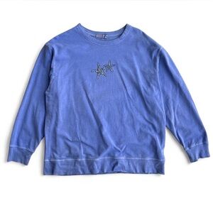 Purple vintage starfish beaded crewneck sweatshirt